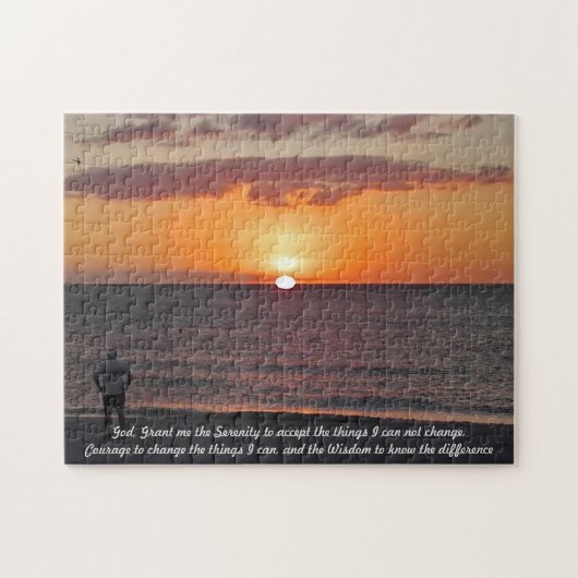 平静の祈りの言葉-日没 ジグソーパズル (横)