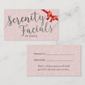 平静の美顔術のSkincareのサロンのスパのエステティシャン 紹介カード (正面/裏面)