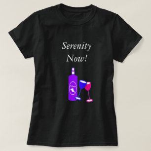 平静は今Tシャツデザインの女性のワインを飲みます Tシャツ