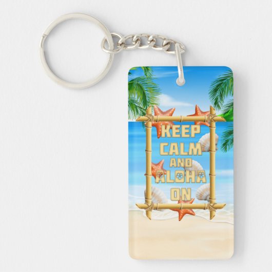 平静をアロハ保てば キーホルダー (正面)