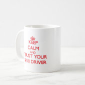 平静を保ち、あなたのタクシー運転手を信頼して下さい コーヒーマグカップ (正面左)