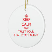 平静を保ち、あなたの不動産業者を信頼して下さい セラミックオーナメント (左)