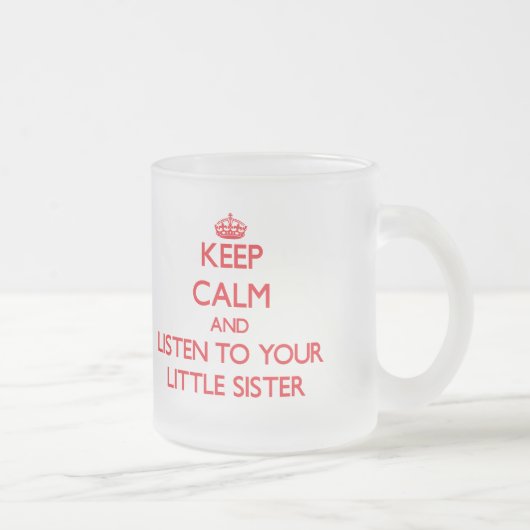 平静を保ち、あなたの妹に聞いて下さい フロストグラスマグカップ (右)