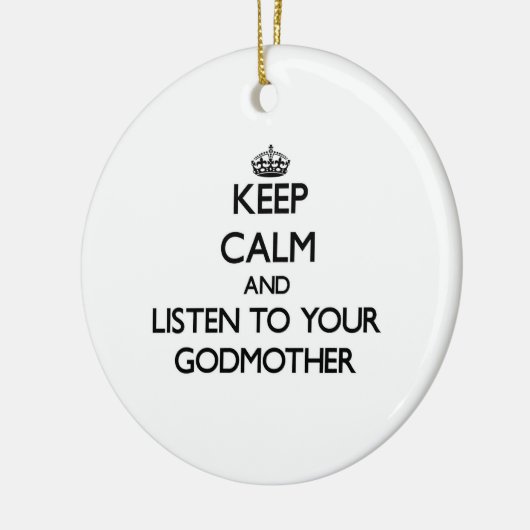 平静を保ち、あなたの教母に聞いて下さい セラミックオーナメント (左)