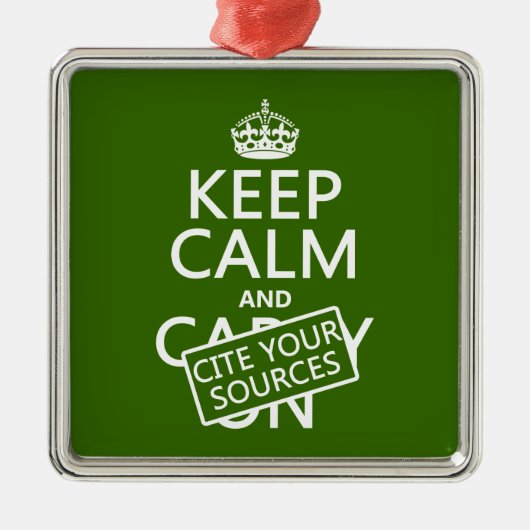 平静を保ち、あなたの源を引用して下さい(あらゆる色で) メタルオーナメント (正面)