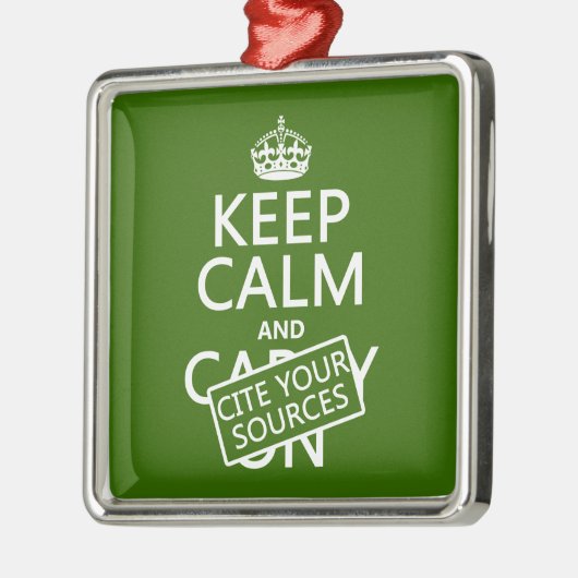 平静を保ち、あなたの源を引用して下さい(あらゆる色で) メタルオーナメント (左)