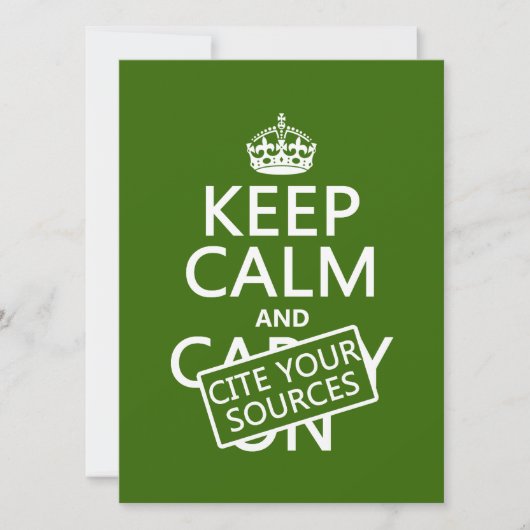 平静を保ち、あなたの源を引用して下さい(あらゆる色で) 招待状 (正面)