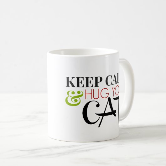 平静を保ち、あなたの猫を抱き締めて下さい コーヒーマグカップ (正面右)