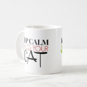 平静を保ち、あなたの猫を抱き締めて下さい コーヒーマグカップ (正面左)