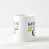 平静を保ち、あなたの猫を抱き締めて下さい コーヒーマグカップ (中央)