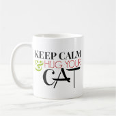 平静を保ち、あなたの猫を抱き締めて下さい コーヒーマグカップ (左)