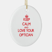 平静を保ち、あなたの眼鏡技師を愛して下さい セラミックオーナメント (右)