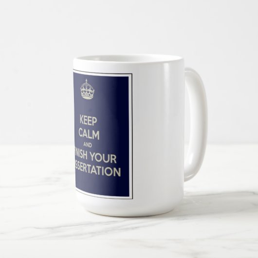 平静を保ち、あなたの論文を終えて下さい! コーヒーマグカップ (正面右)