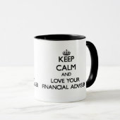平静を保ち、あなたの財政の顧問を愛して下さい マグカップ (正面右)