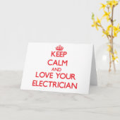 平静を保ち、あなたの電気技師を愛して下さい カード (黄色い花)
