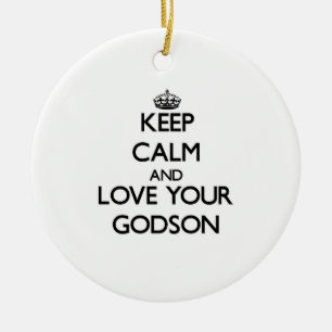 平静を保ち、あなたのGodsonを愛して下さい セラミックオーナメント