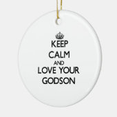 平静を保ち、あなたのGodsonを愛して下さい セラミックオーナメント (左)