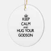 平静を保ち、あなたのGodsonを抱き締めて下さい セラミックオーナメント (左)