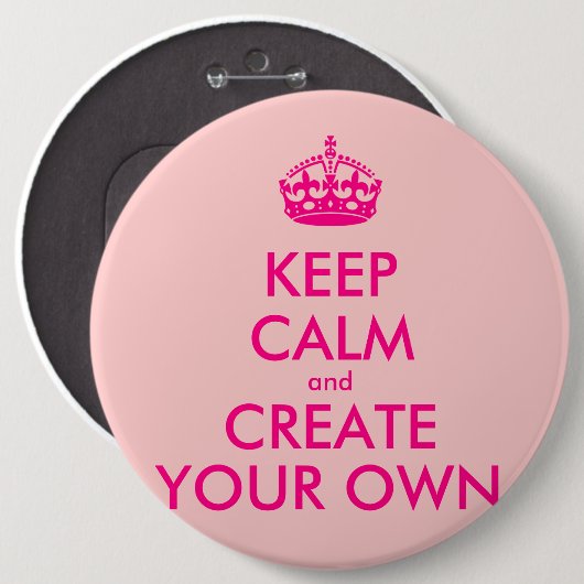 平静を保ち、あなた専有物を-ピンク作成して下さい 缶バッジ (正面&裏面)