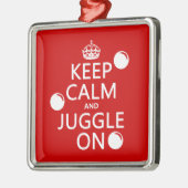 平静を保ち、でごまかして下さい(あらゆる色で) メタルオーナメント (左)