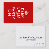 平静を保ち、でパーティを楽しんで下さい(あらゆる色で) 名刺 (正面/裏面)