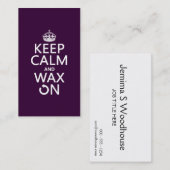 平静を保ち、でワックスを掛けて下さい(どの背景色でも) 名刺 (正面/裏面)