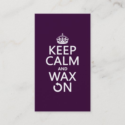 平静を保ち、でワックスを掛けて下さい(どの背景色でも) 名刺 (正面)