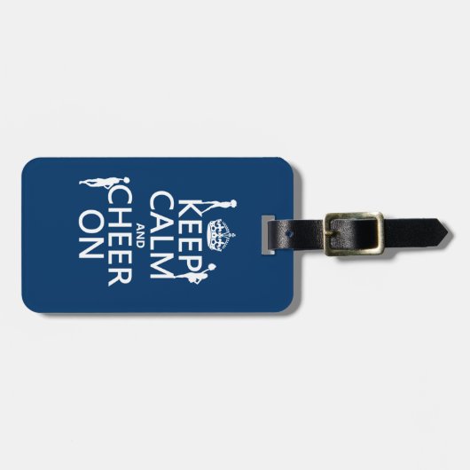 平静を保ち、で元気づけて下さい(チアリーダー) (どの色でも) ラゲッジタグ (正面横)