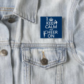 平静を保ち、で元気づけて下さい(チアリーダー) (どの色でも) 缶バッジ (インサイチュ)