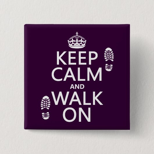 平静を保ち、で歩かせて下さい(どの背景色でも) 缶バッジ (正面)