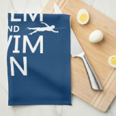 平静を保ち、で泳いで下さい(あらゆる色で) キッチンタオル (四つ折り)