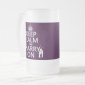 平静を保ち、で結婚して下さい(カスタマイズ可能な色) フロストグラスビールジョッキ (正面左)