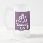 平静を保ち、で結婚して下さい(カスタマイズ可能な色) フロストグラスビールジョッキ (左)