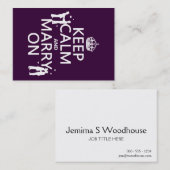 平静を保ち、で結婚して下さい(カスタマイズ可能な色) 名刺 (正面/裏面)