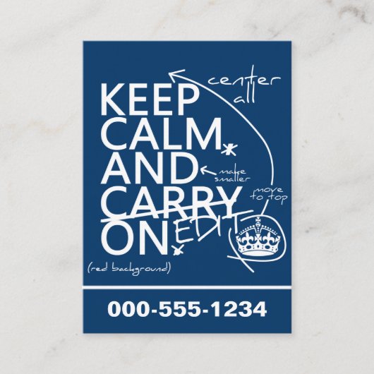 平静を保ち、で編集して下さい(あらゆる色で) 名刺 (正面)