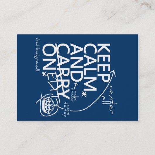 平静を保ち、で編集して下さい(あらゆる色で) 名刺 (正面)