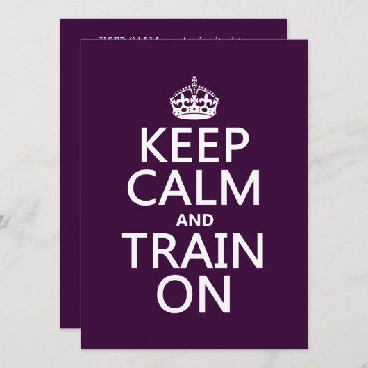 平静を保ち、で訓練して下さい(カスタマイズ可能な色) 招待状 (正面/裏面)