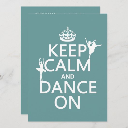 平静を保ち、で踊って下さい(バレエ) (すべての色) 招待状 (正面/裏面)
