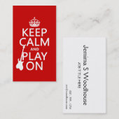 平静を保ち、で遊んで下さい(ギター) (どの色でも) 名刺 (正面/裏面)