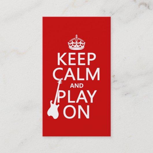 平静を保ち、で遊んで下さい(ギター) (どの色でも) 名刺 (正面)