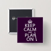 平静を保ち、で遊んで下さい(クラリネット) (どの色でも) 缶バッジ (正面&裏面)