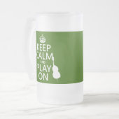 平静を保ち、で遊んで下さい(チェロ) (どの色でも) フロストグラスビールジョッキ (正面左)