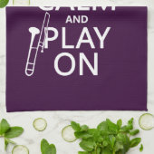 平静を保ち、で遊んで下さい(トロンボーン) (どの色でも) キッチンタオル (折り畳み)