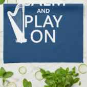 平静を保ち、で遊んで下さい(ハープ) (どの色でも) キッチンタオル (折り畳み)