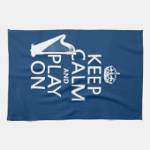 平静を保ち、で遊んで下さい(ハープ) (どの色でも) キッチンタオル (横)