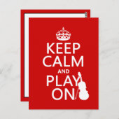 平静を保ち、で遊んで下さい(バイオリン) (どの色でも) ポストカード (正面/裏面)