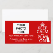 平静を保ち、で遊んで下さい(バイオリン) (どの色でも) 案内状 (正面/裏面)