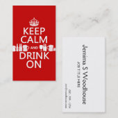 平静を保ち、で飲んで下さい(カスタマイズ可能な色) 名刺 (正面/裏面)