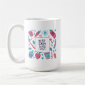 平静を保ち、|のかわいい句で微笑させて下さい コーヒーマグカップ (左)