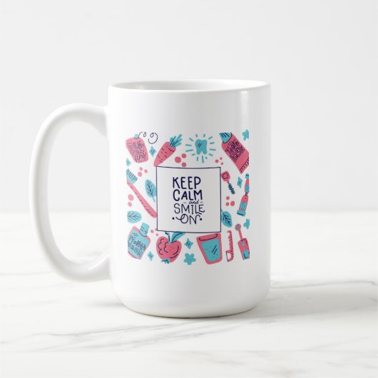 平静を保ち、|のかわいい句で微笑させて下さい コーヒーマグカップ (左)